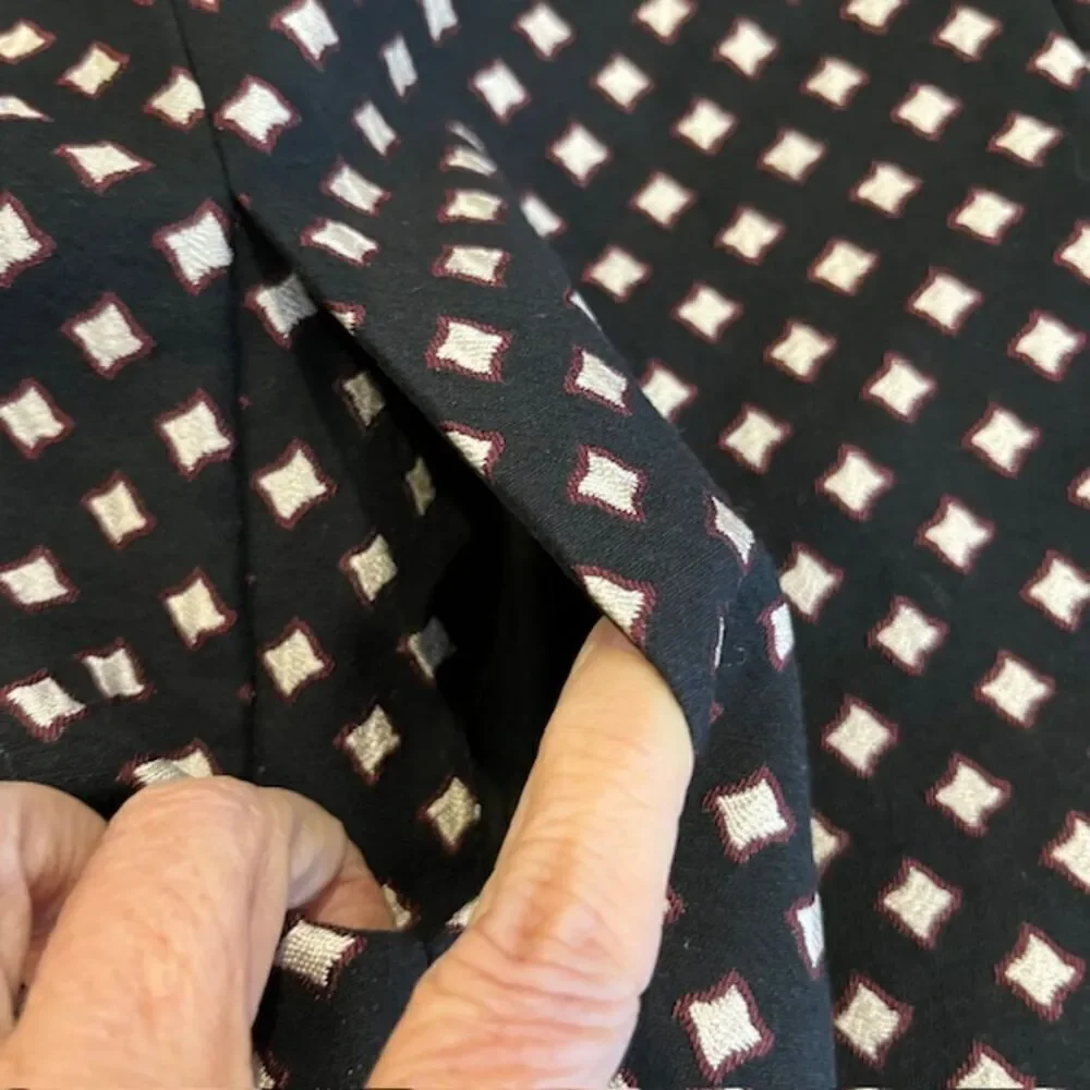 Kate Spade Diamond Jacquard Lined Blazer Black With White Burgundy Size‎ 8